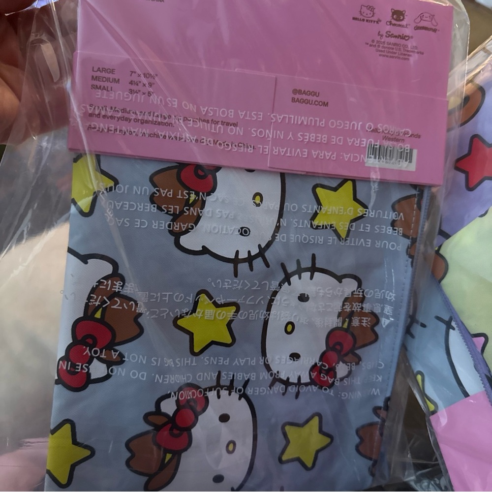 Baggu Hello Kitty and Friends Western flat go pouches NWT - Picture 4 of 6